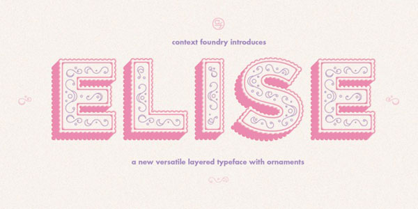Elise, a layered typeface with extra decoration