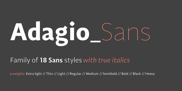 Get Adagio Sans Family for only $20