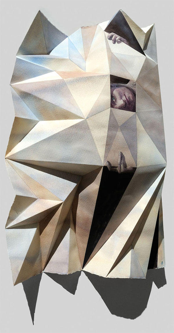 Folded paintings by Marcelo Daldoce