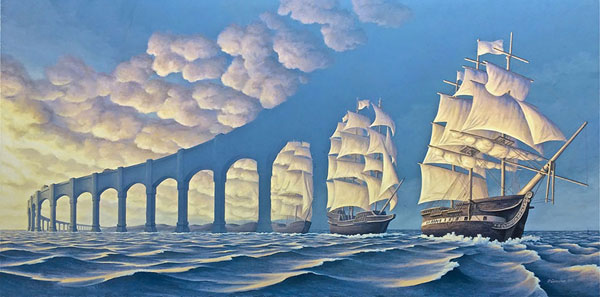 Optical illusions paintings by Robert Gonsalves