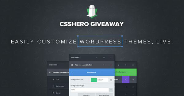 Giveaway: start customizing your WordPress themes live with CSS Hero