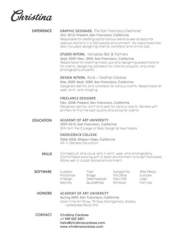 resume for job sample format   94