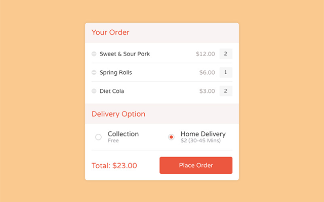 Takeaway Order Template