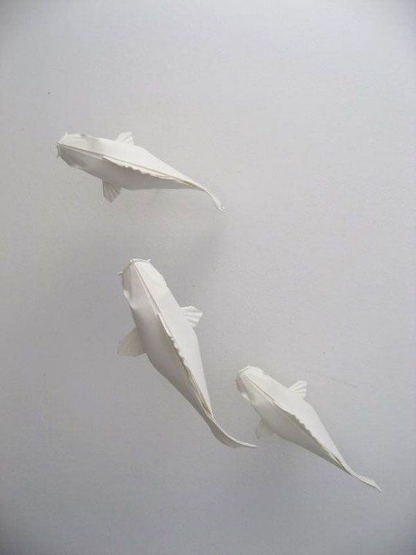 White origami Koi Pond