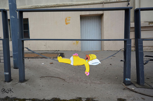 OakOak’s street art tribute to the Simpsons co-creator