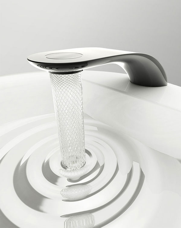 A faucet that creates water patterns to save water