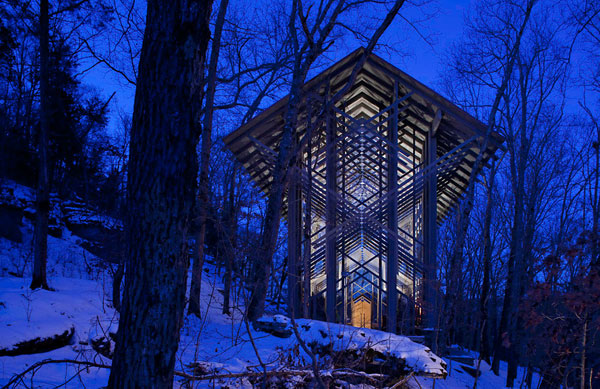 A modern chapel in the Ozarks mountains