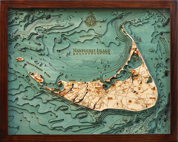 Hidden underwater world revealed with 3D laser cut wood maps