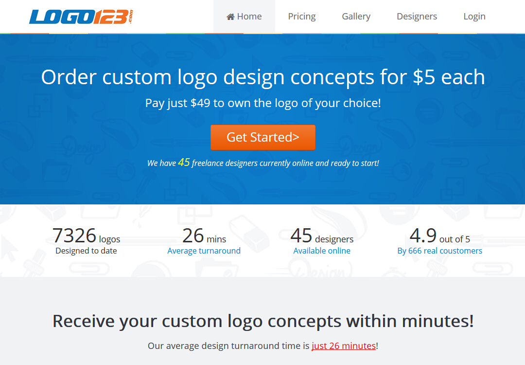 Free custom logo concepts giveaway from logo123.com