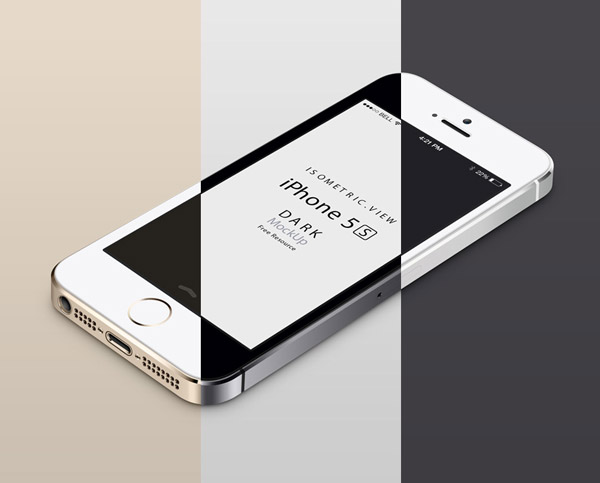 3D View iPhone 5S PSD Vector Mockup