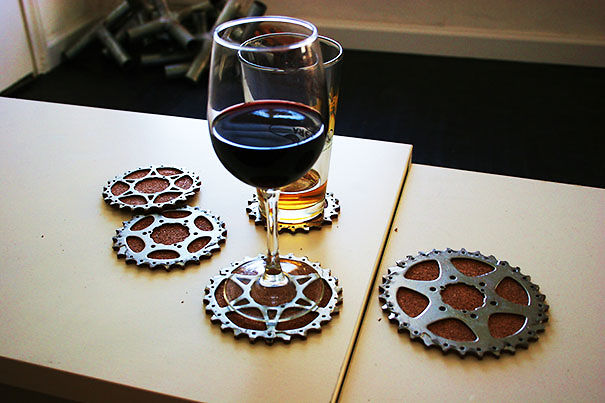 Bicycle gear cog coasters