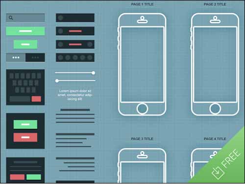 Free iPhone App Wireframe PSD Mockup