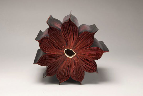 Books turned into sculptures by Jacqueline Rush Lee