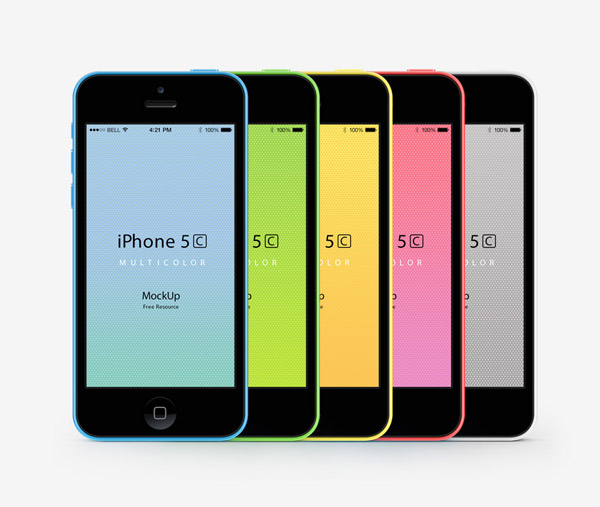 iPhone 5C PSD Vector Mockup