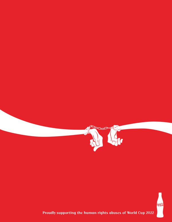 Anti-logos created to pressure the sponsors of the world cup in Quatar