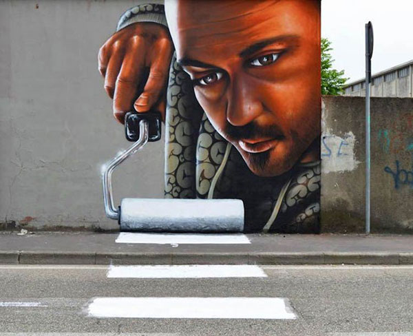 Playful and interactive street art by Caiffa Cosimo