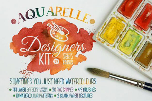 Create realistic watercolour paintings in Photoshop with the Aquarelle bundle