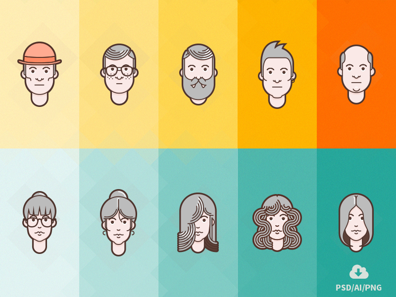 Material Design Flat Avatars