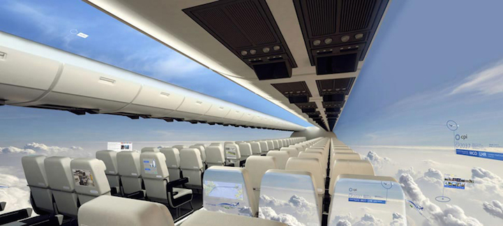 Windowless Plane Provides Panoramic Views