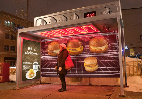 Caribou Coffee Ovens out of Transit Shelters