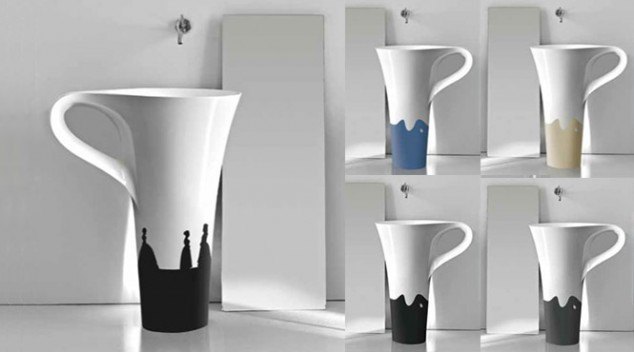 Coffee cup bathroom sinks