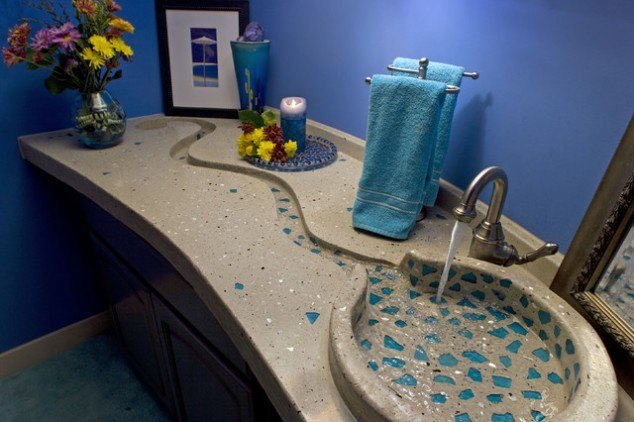 Concrete bathroom sinks