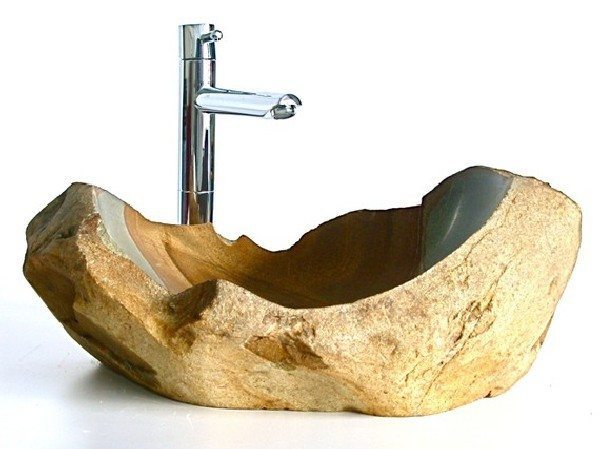 Natural stone bathroom sink