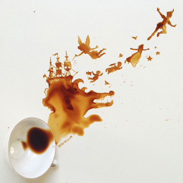 Spectacular paintings created using spilled food