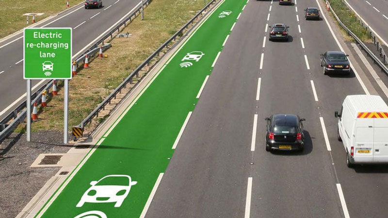 Roads that charge electric cars will be tested in the UK soon