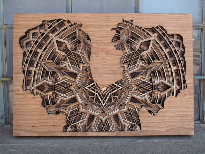 Spectacular laser cut wood art by Gabriel Schama