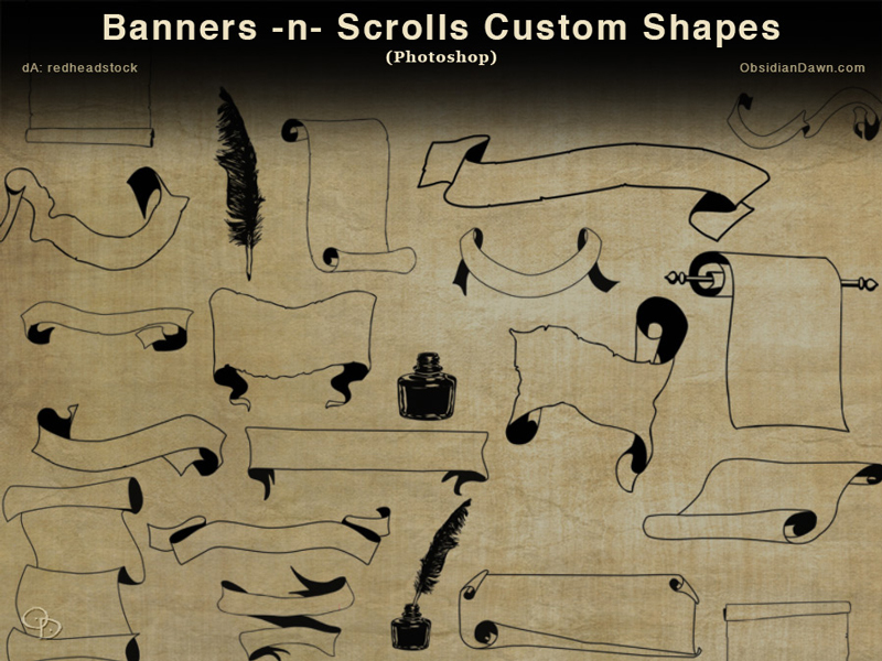 banner_n_scrolls_photoshop_custom_shapes_by_redheadstock-d1nlgwh