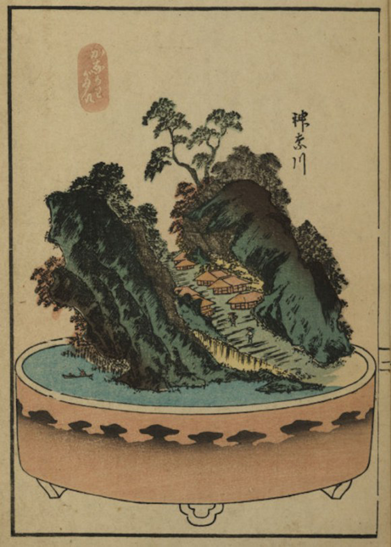 Prints of 19th-century Japanese miniature landscapes
