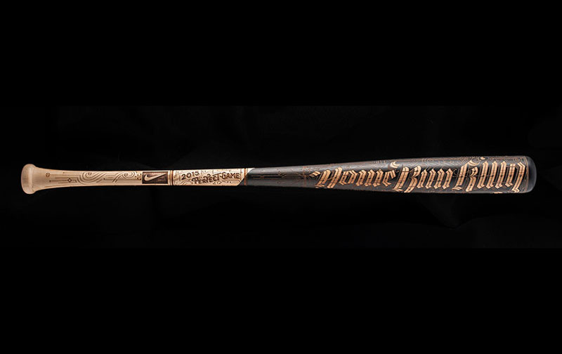 Gorgeous typographic baseball bat by Kevin Cantrell
