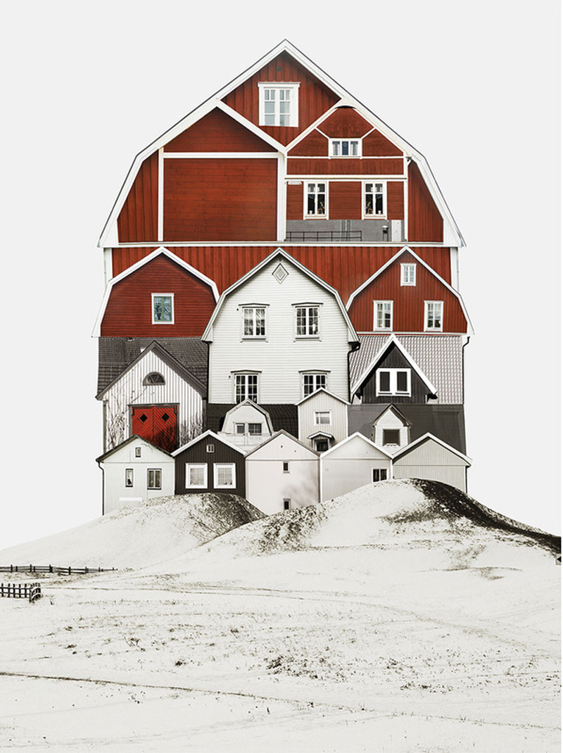Architectural structures made of Swedish houses