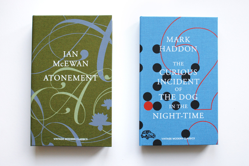 Clothbound covers for Atonement and The Curious Incident of the Dog in the Night-Time