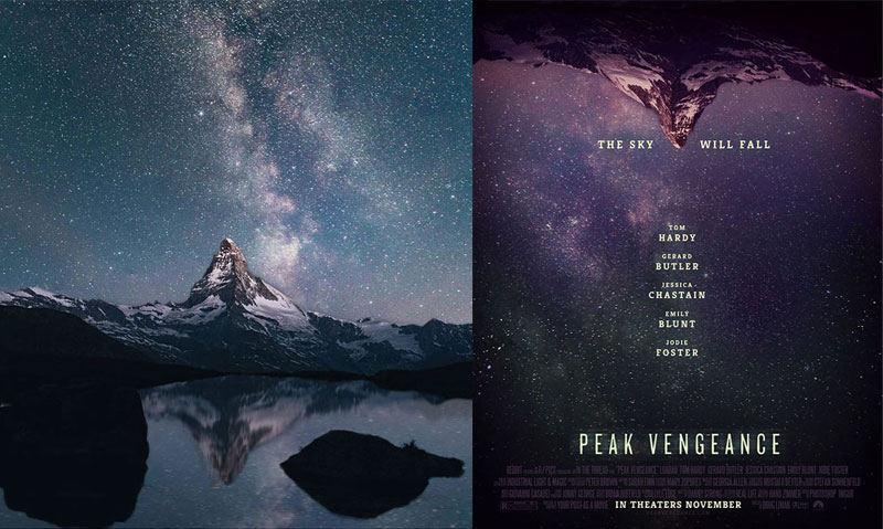 This designer takes random photos on the Internet and turns them into movie posters