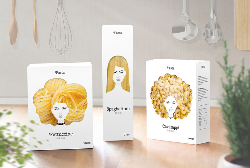 Creative pasta packaging design concept by Nikita Konkin