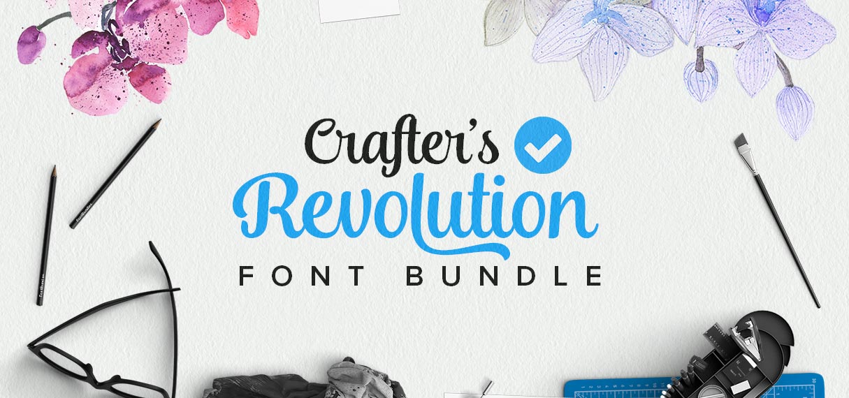 The crafter’s revolution font bundle, 40 fonts for only $29