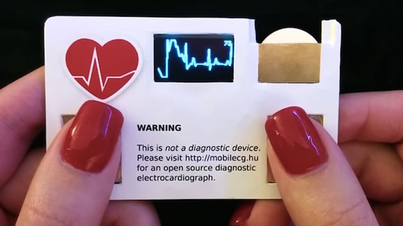 A business card that can measure your pulse rate