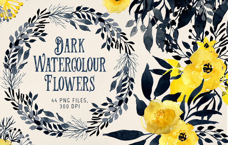 darkwatercolourflowers