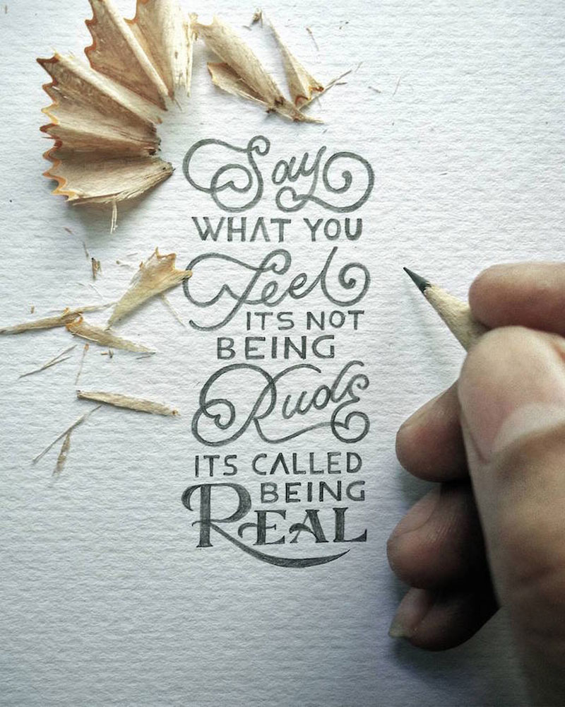 Get your positive thinking from these tiny hand-lettered messages
