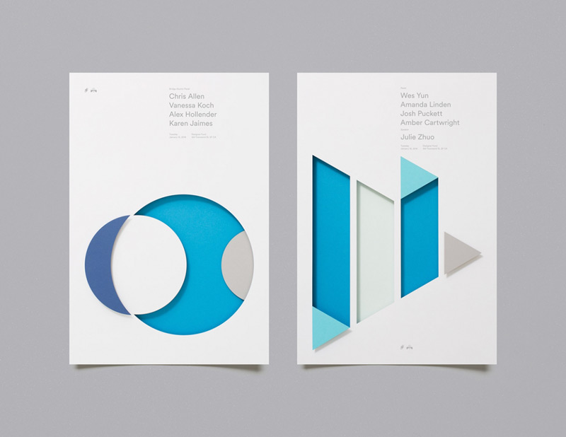 Paper-cutted abstract posters by Moniker