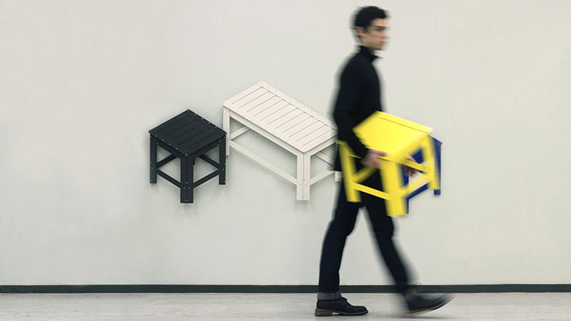 Jongha Choi designed furniture that fold in 2D