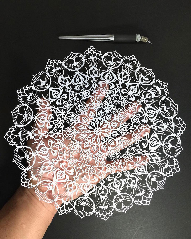 The impressive mandala-style paper cutting of Mr Riu