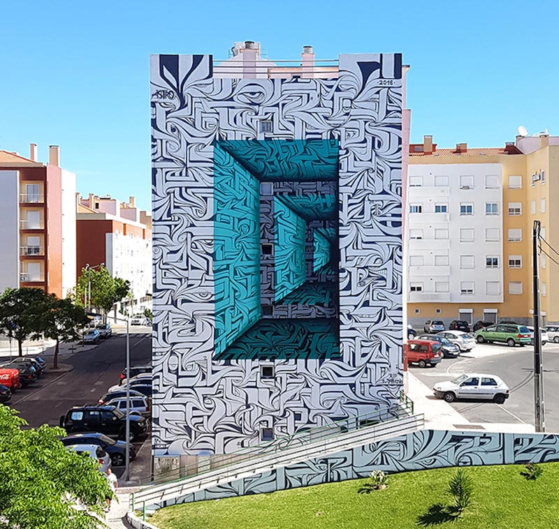 Street art optical illusions by Astro