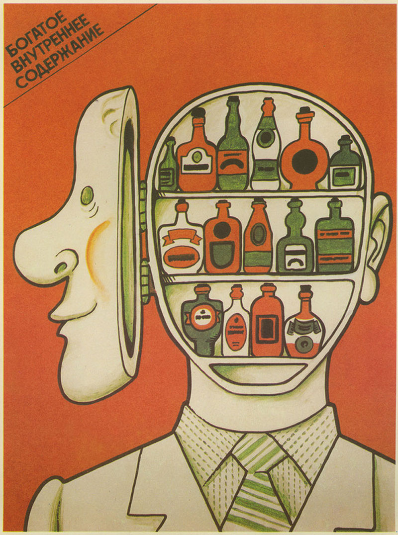 Anti-alcohol advertising posters from the Soviet era