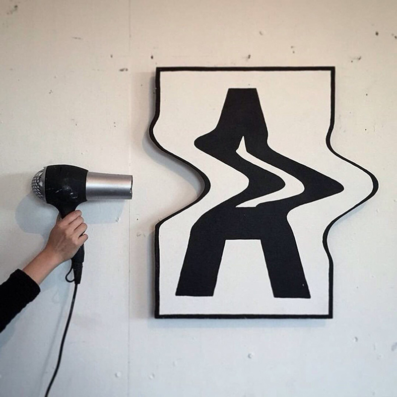 2D letters bent into the 3D dimension by this creative artist