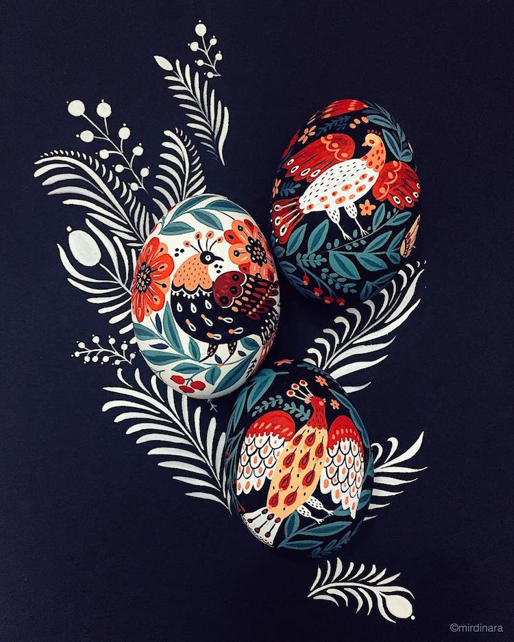 The wonderful illustrated Easter eggs of Dinara Mirtalipova