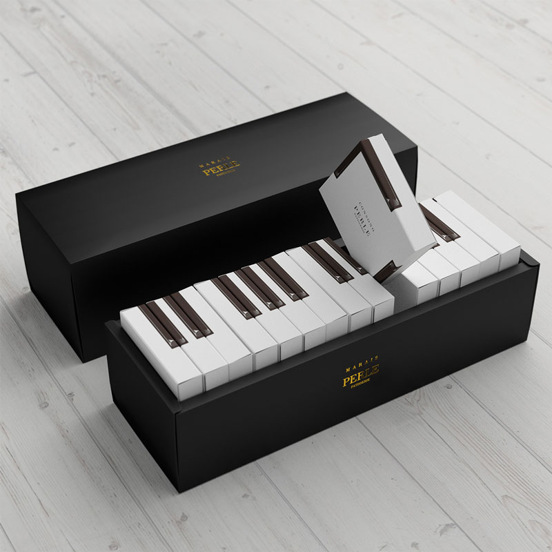Gorgeous packaging for Marais Piano cakes