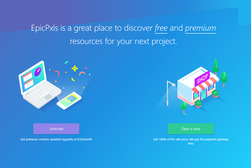 EpicPxls: Free and Premium Resources for Graphic and Web Designers